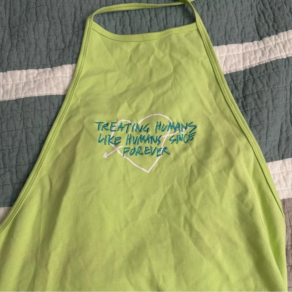 THE MAYFAIR GROUP x REVOLVE Halter Dress Green M/L Treating Humans Like Humans